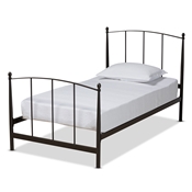 Baxton Studio Lana Modern and Contemporary Black Finished Metal Twin Size Platform Bed